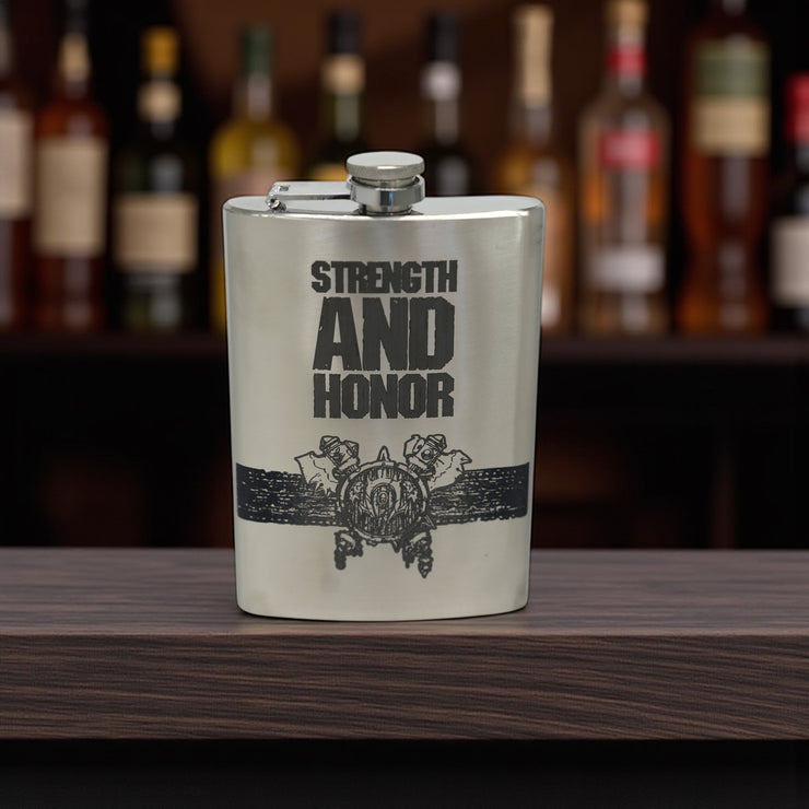 8oz Strength and Honor Stainless Steel Flask