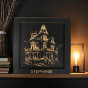 Framed Art - PERSONALIZED - CUSTOM - Haunted Mansion - Halloween