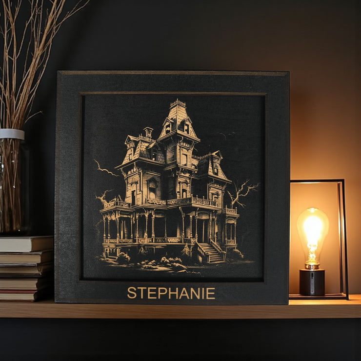 Framed Art - PERSONALIZED - CUSTOM - Haunted Mansion - Halloween