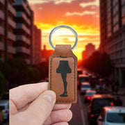 Keychain - Rectangle - Leg Lamp - Leather