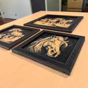 Framed Art - CUSTOM - Horse SET of 3 Pictures