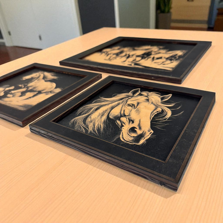 Framed Art - CUSTOM - Horse SET of 3 Pictures