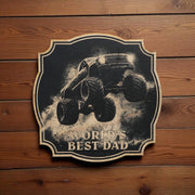Sign - Black - Worlds best dad with truck