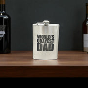 8oz Worlds Okayest Dad Stainless Steel Flask