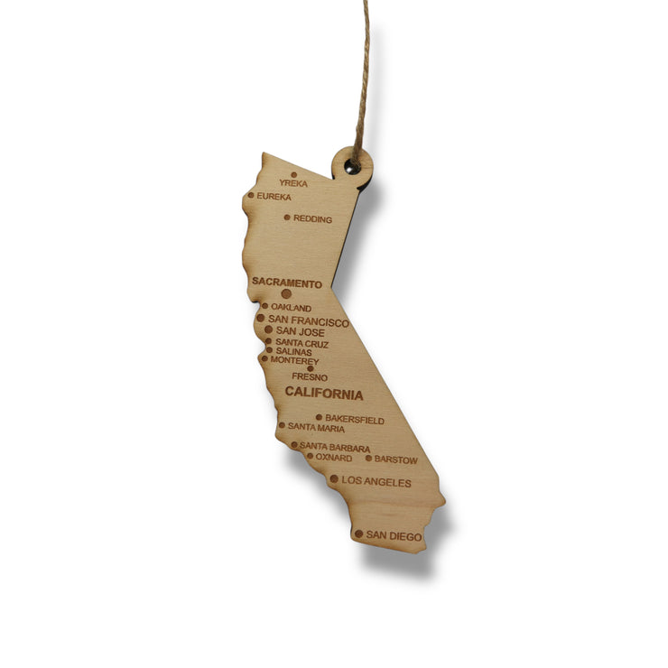 Ornament - CUSTOM - California State with Cities