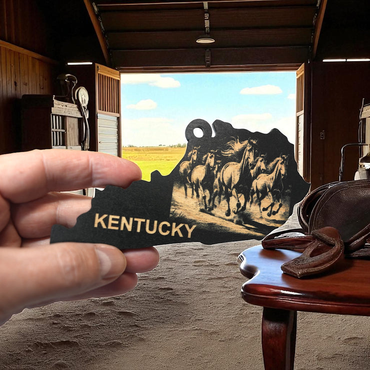 Ornament - Black - Kentucky with Horses
