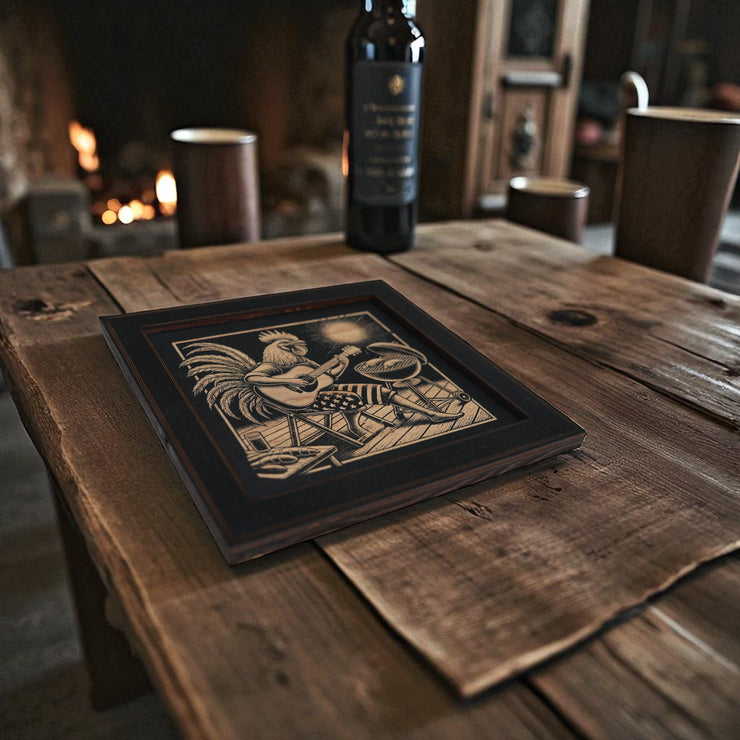 Framed Art - CUSTOM - Rooster BBQ Guitar