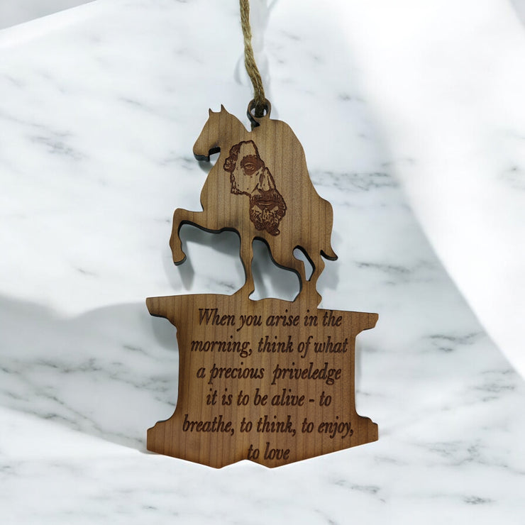 When you Arise in the Morning Marcus Aurelius CEDAR Ornament