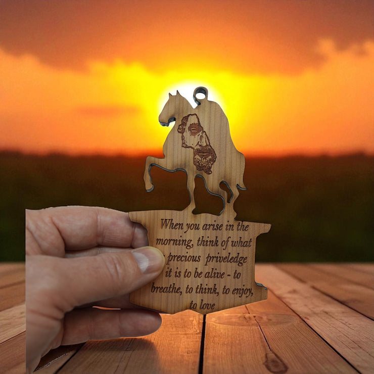 When you Arise in the Morning Marcus Aurelius CEDAR Ornament