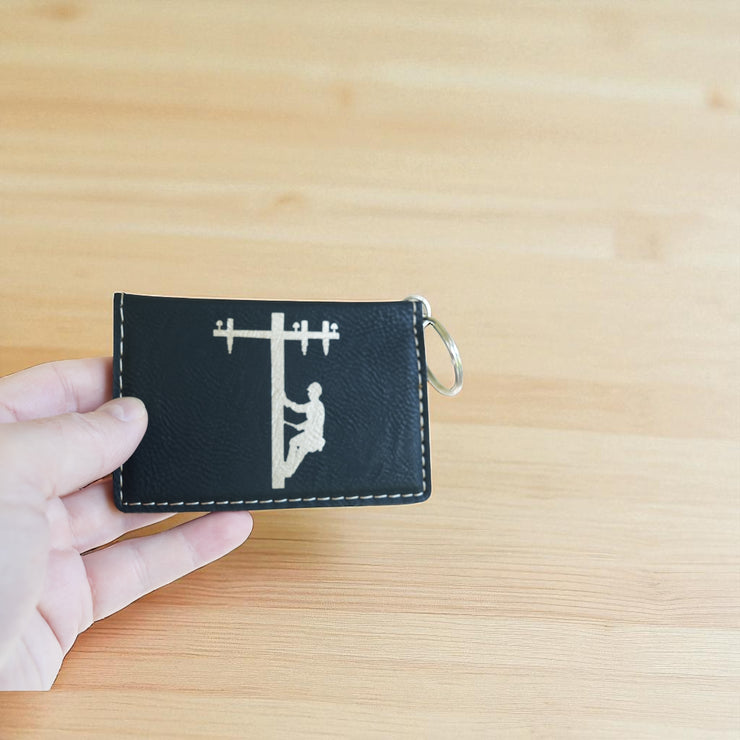 Keychain ID Holder Wallet - Lineman - Leather
