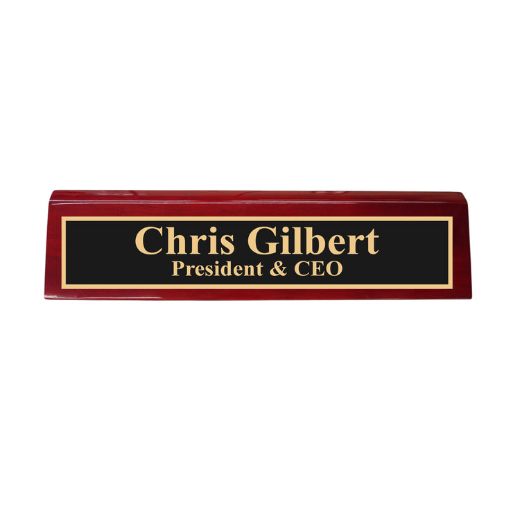 Desk Wedge Name Plate - Personalized Titles and Styles - 11 Inches