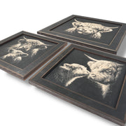 Framed Art - CUSTOM - Highland Cow SET of 3 Pictures