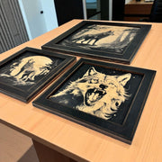 Framed Art - CUSTOM - Wolf SET of 3 Pictures