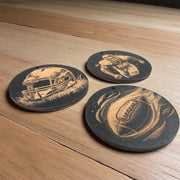 Ornament - Black - Football SET of 3