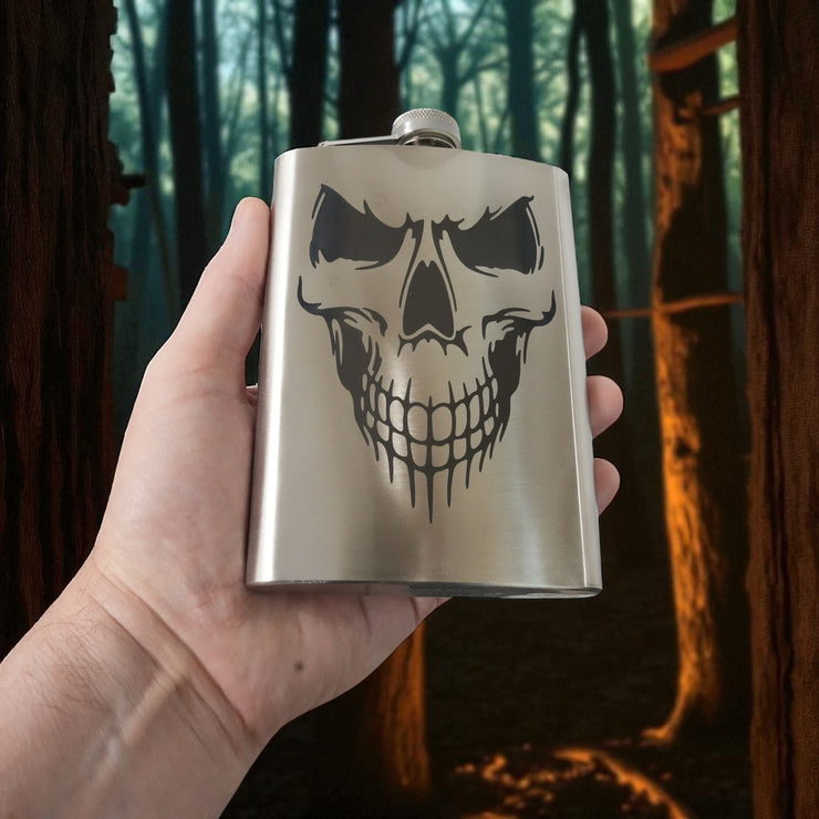 8oz Evil Skull Stainless Steel Flask