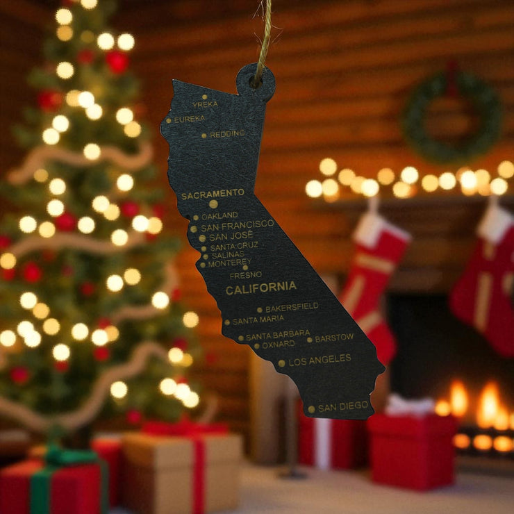 Ornament - CUSTOM - California State with Cities