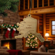 Ornament - CUSTOM - Alaska State with Cities