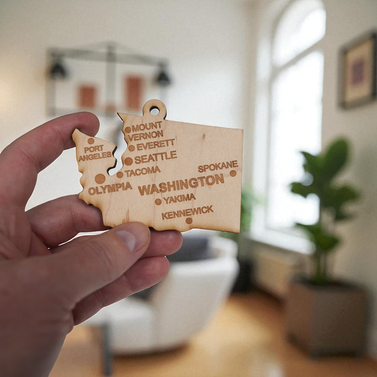 Ornament - CUSTOM - Washington State with Cities