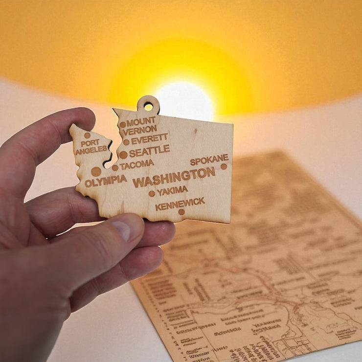 Ornament - CUSTOM - Washington State with Cities