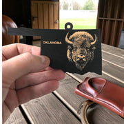 Ornament - Black - Oklahoma with Bison