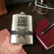 8oz Strength and Honor Stainless Steel Flask