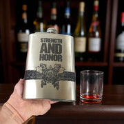 8oz Strength and Honor Stainless Steel Flask