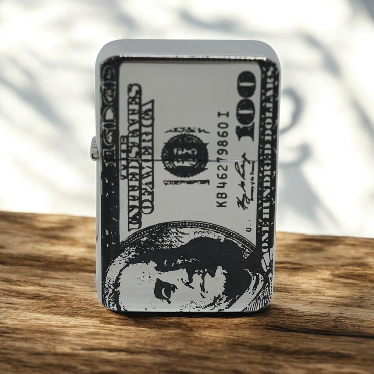 Lighter - 100 Dollar Bill High Polish Chrome