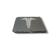 Coaster - Slate - Pharmaceutical Caduceus Hermes - SET OF 2