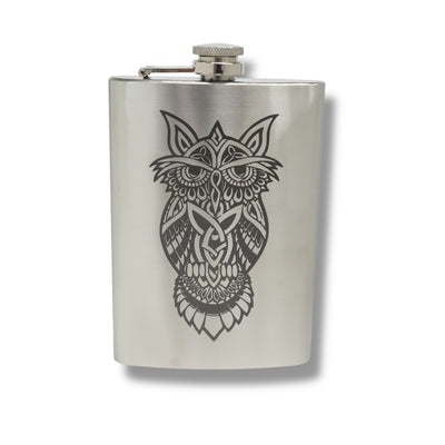 8oz Celtic Owl Stainless Steel Flask