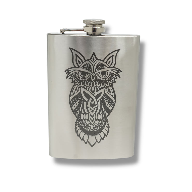 8oz Celtic Owl Stainless Steel Flask