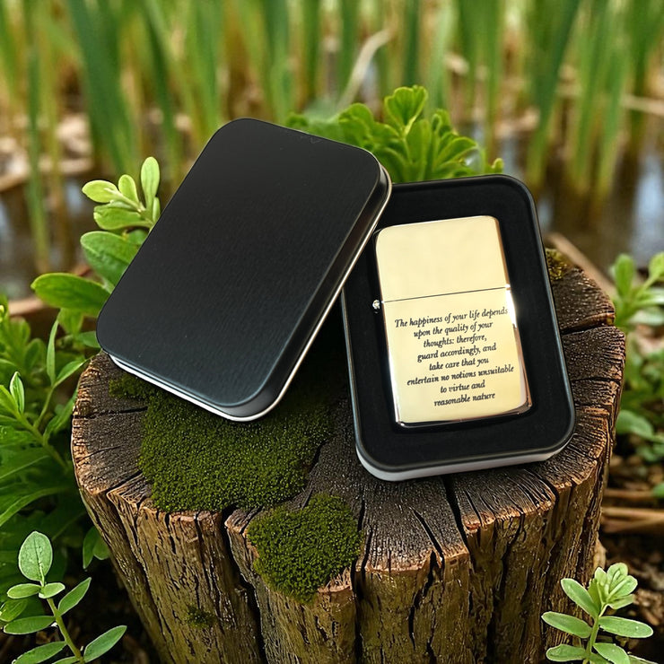 Lighter The Happiness of your life Marcus Aurelius CHROME