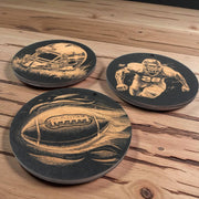 Ornament - Black - Football SET of 3