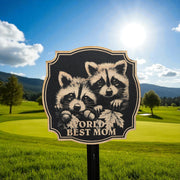 Sign - Black - Worlds best mom raccoon autumn