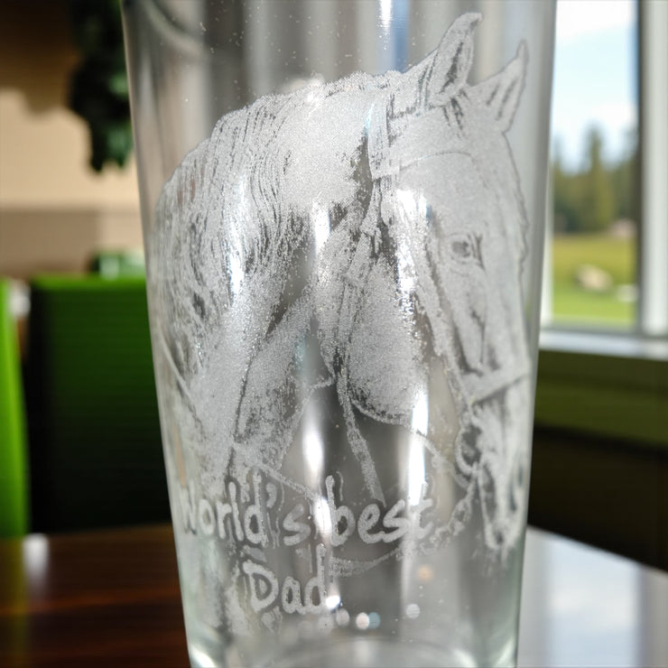 16oz Beer Mug - Worlds best Dad with Horse