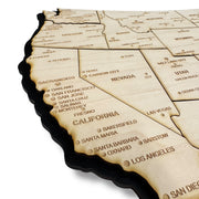Detailed 50 State map with cities Puzzle - 26x18 Inches - 52 Piece Wood
