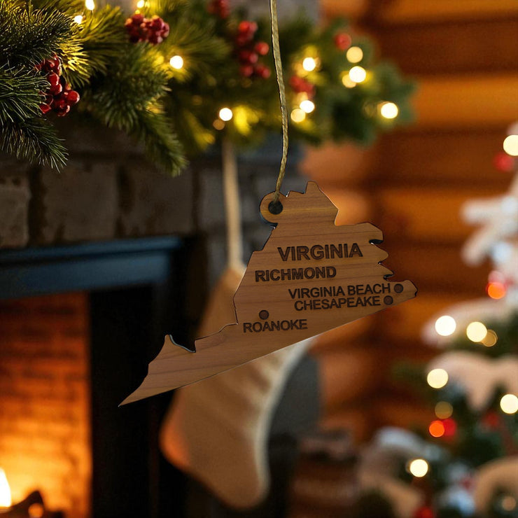 Ornament - CUSTOM - Virginia State with Cities