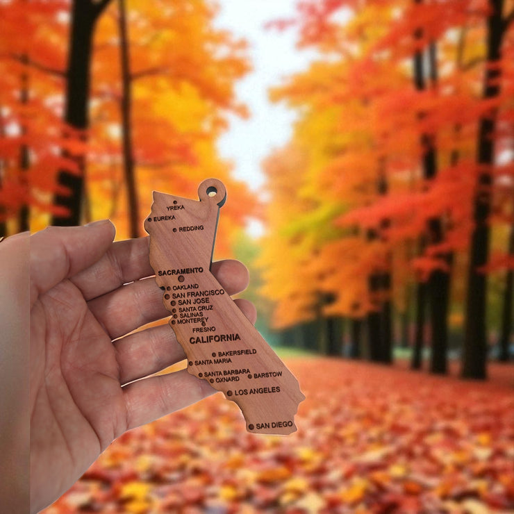 Ornament - CUSTOM - California State with Cities