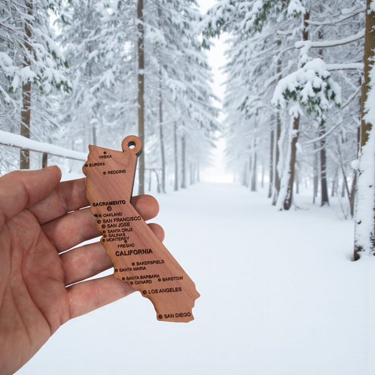 Ornament - CUSTOM - California State with Cities