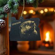 Ornament - Black - Oregon with Beaver