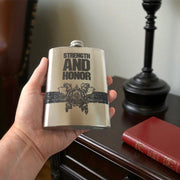 8oz Strength and Honor Stainless Steel Flask