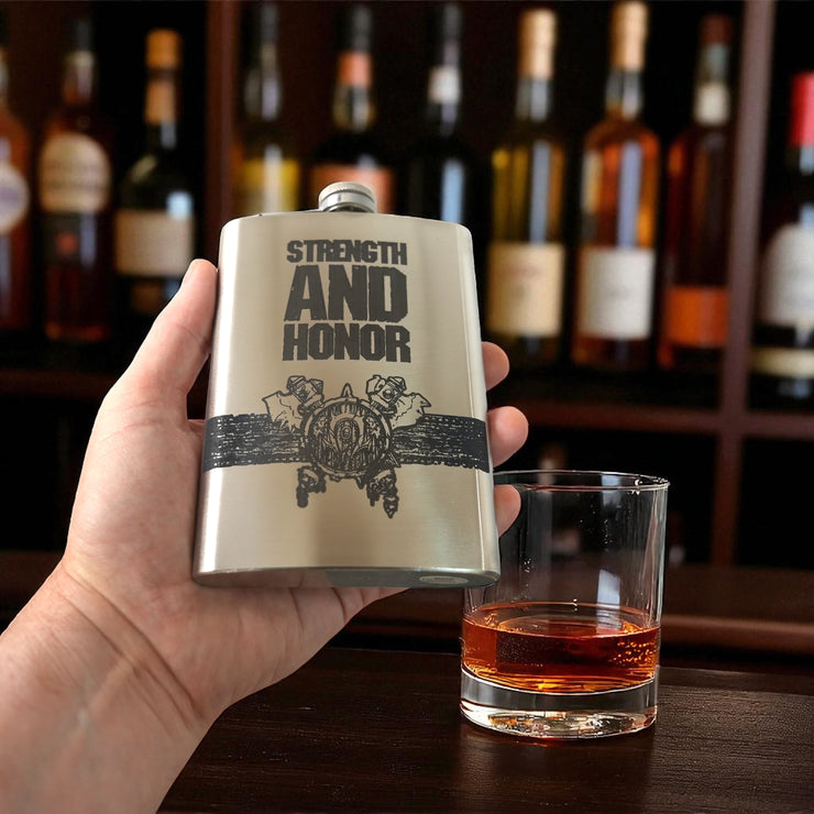 8oz Strength and Honor Stainless Steel Flask