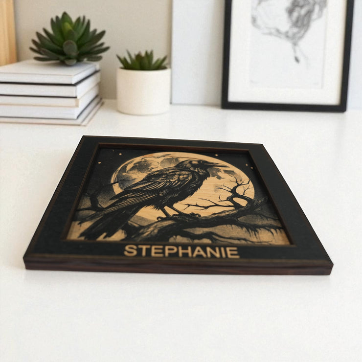 Framed Art - PERSONALIZED - CUSTOM - Crow Raven