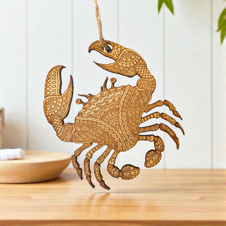 Ornament - Crab - Raw Wood