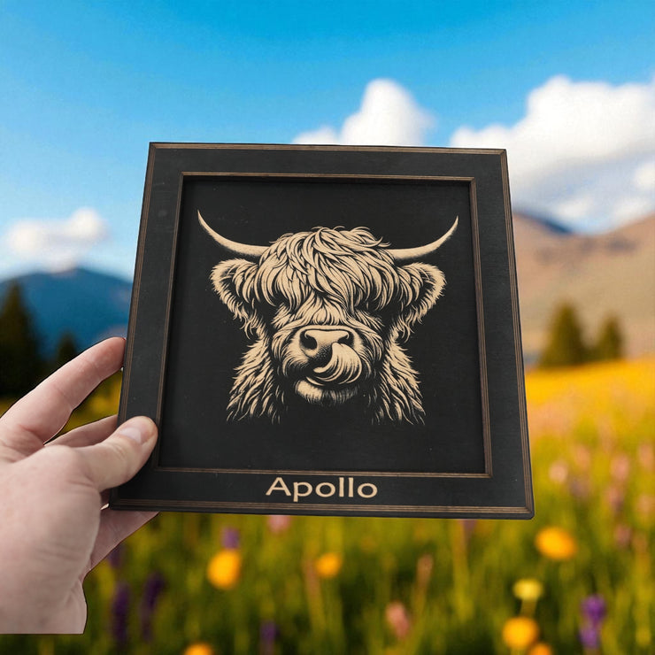 Framed Art - PERSONALIZED - CUSTOM - Highland Cow