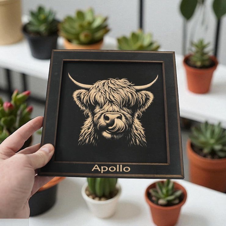 Framed Art - PERSONALIZED - CUSTOM - Highland Cow