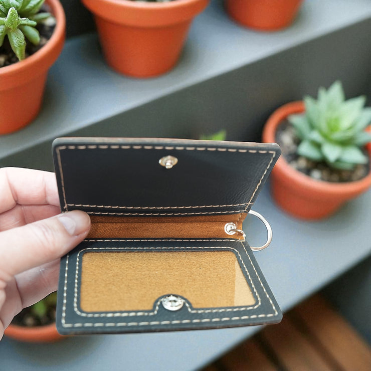 Keychain ID Holder Wallet - Star of David - Leather