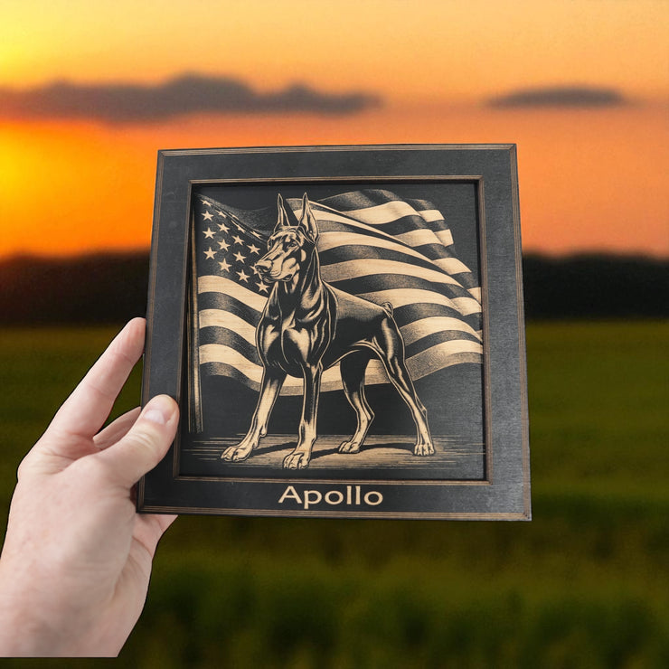Framed Art - PERSONALIZED - CUSTOM - Doberman - Dog