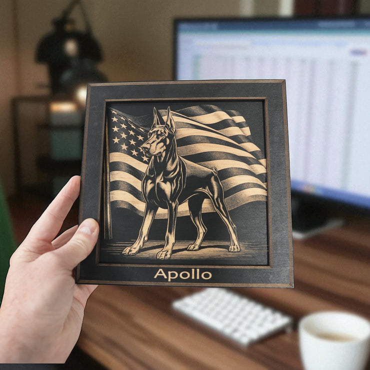 Framed Art - PERSONALIZED - CUSTOM - Doberman - Dog