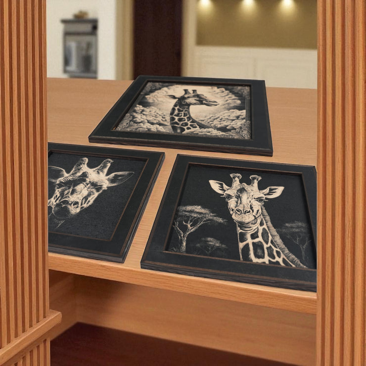 Framed Art - CUSTOM - Giraffe SET of 3 Pictures