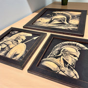 Framed Art - CUSTOM - Spartan SET of 3 Pictures